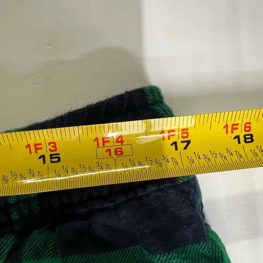 Eddie Bauer green blue plaid L pajama lounge pants cotton fall winter sleep